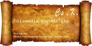 Csizmadia Kordélia névjegykártya